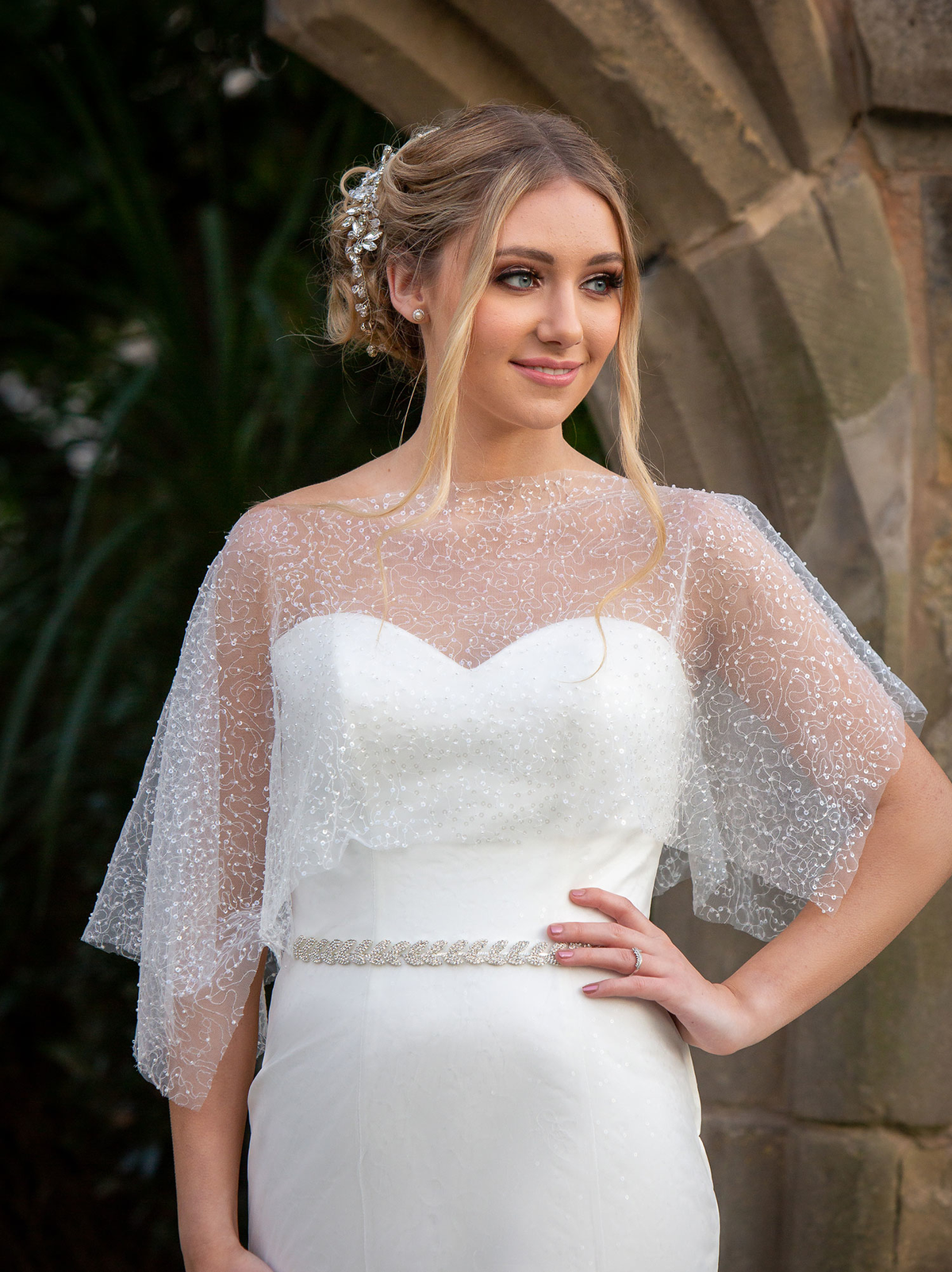 sparkly bridal cape