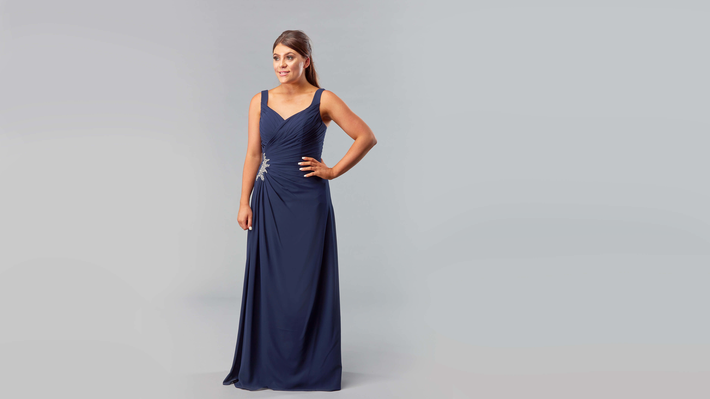 Navy chiffon dress uk hotsell